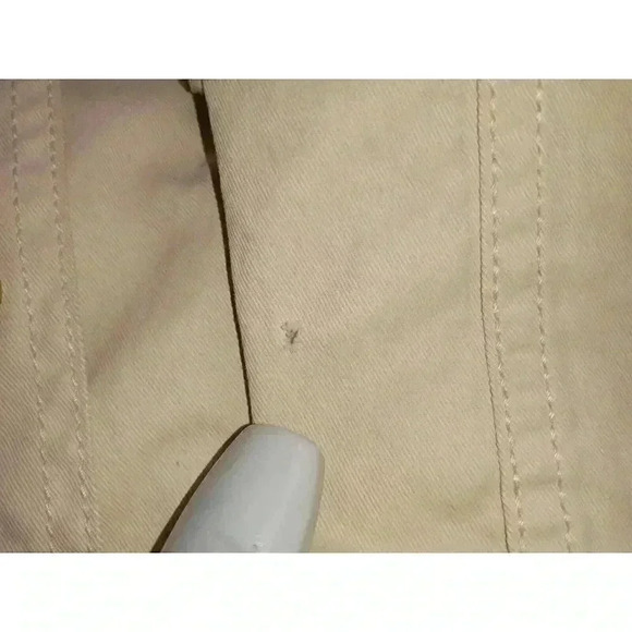 J Crew Womens Jacket Beige Full Zip Button Pocket Cotton Twill Mock Neck Size M - Picture 9 of 15